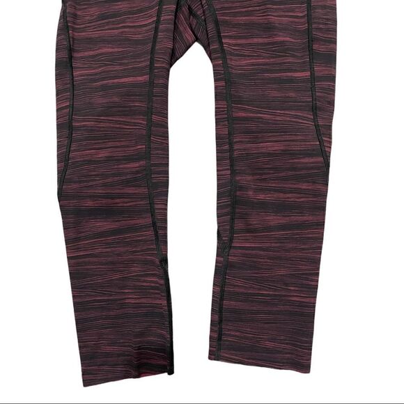 lululemon Run The Day Crop Low Tide Blush Berry Black Nulux Sz 6 - Picture 3 of 11